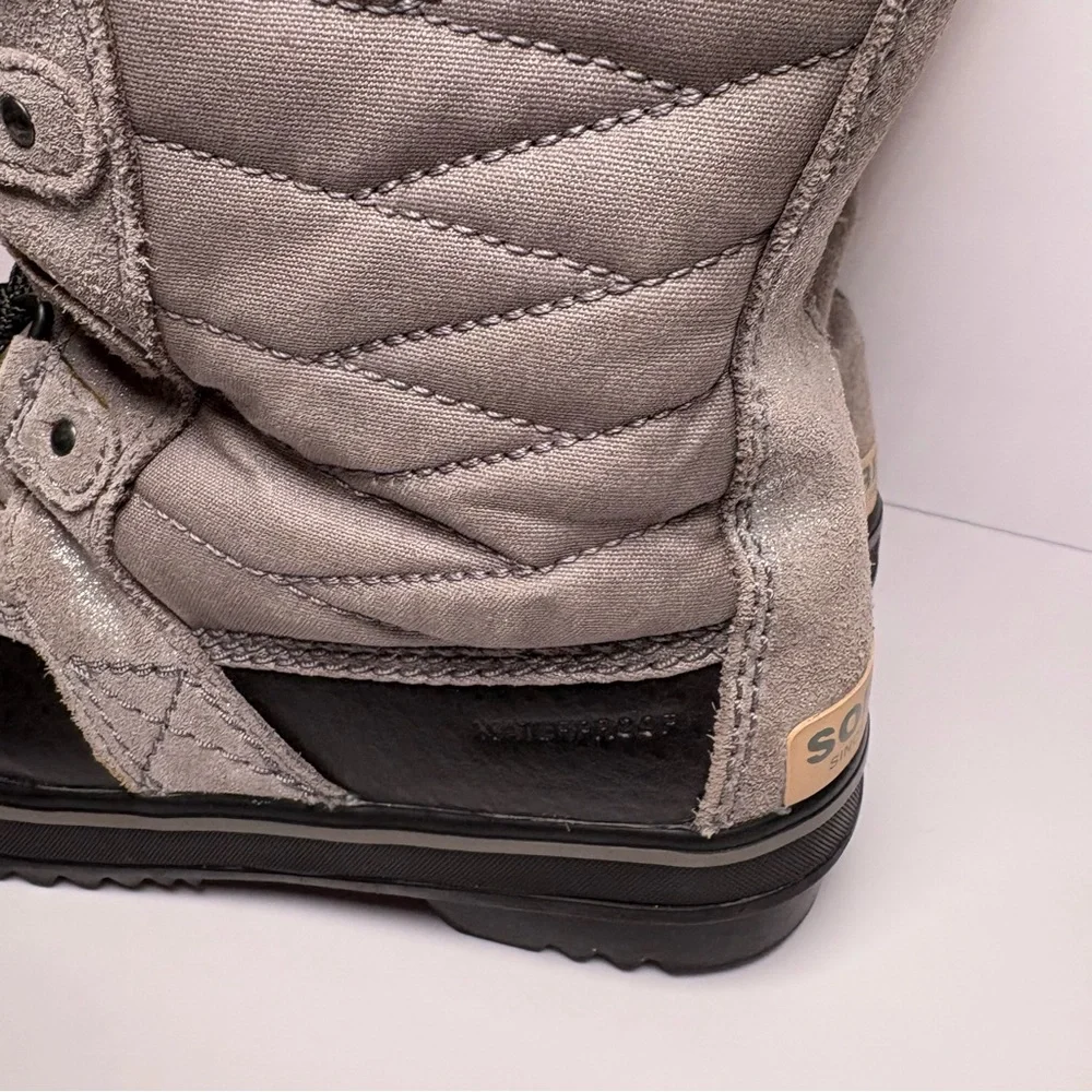 Sorel Tofino II Girls Youth Size 4 Quilted Winter Snow Boots NY2325-052 Gray